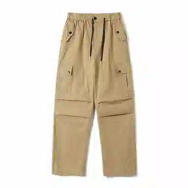 玉儿恋 纯色休闲宽松直筒伞兵工装裤 男款