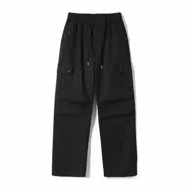 玉儿恋 纯色休闲宽松直筒伞兵工装裤 男款