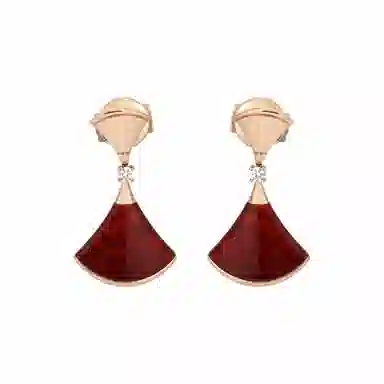 BVLGARI Divas' Dream Rose Gold Carnelian Earrings