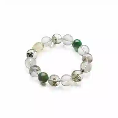 曼卡龙 绿魄无畏 小众精致招财聚宝盆串珠链小众精致事业财富能量石恋爱告白百搭#好运天然 绿幽灵 手串 女款