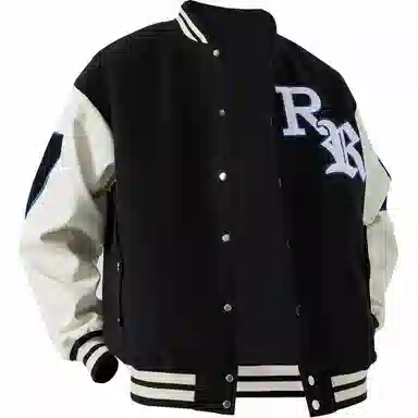 RAP PANDA Embroidered Baseball Jacket Navy