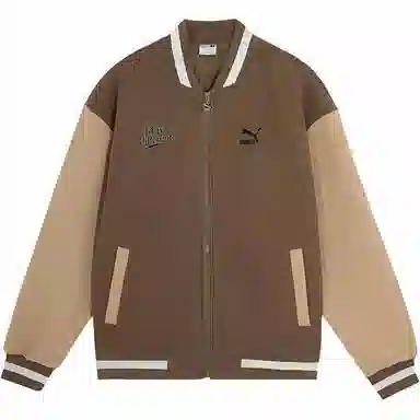 PUMA Retro Logo Zip Jacket Brown