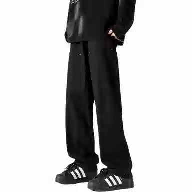 大卫贝肯 美式复古基础款经典纯色简约阔腿直筒机能风宽松百搭工装裤 男女同款