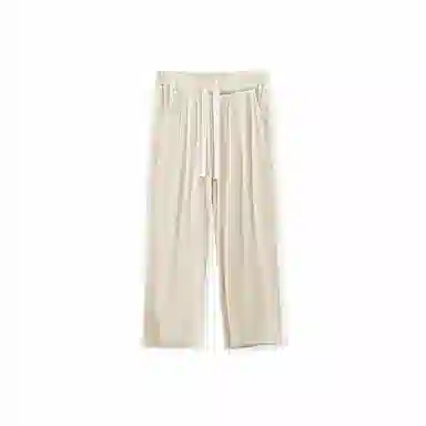 我是大卫 日系弹力慵懒感抽绳直筒阔腿休闲裤 男女同款