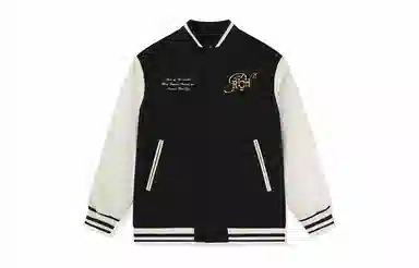 乔丹  拼色字母单排扣舒适透气百搭休闲棒球服 男女同款 黑色/奶油白