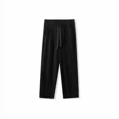 我是大卫 日系弹力慵懒感抽绳直筒阔腿休闲裤 男女同款