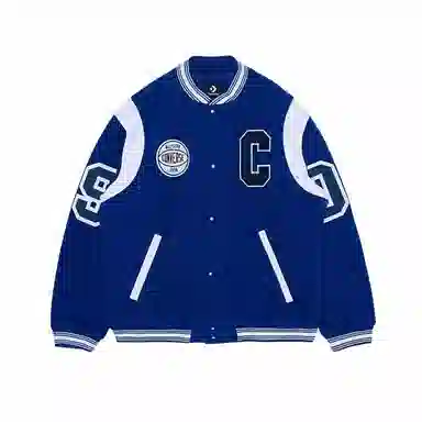 Converse Luxe Varsity Jacket Blue