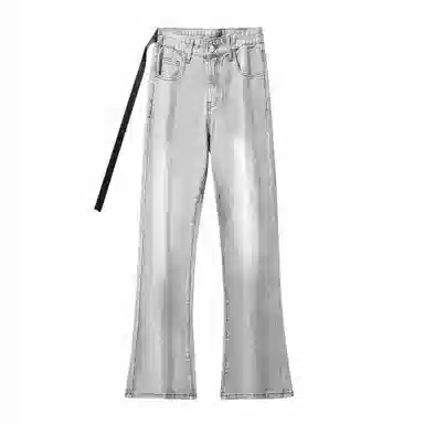 AMBER LIGHT Vintage Washed Loose Straight Jeans Black