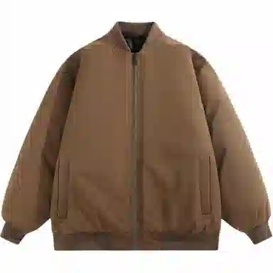 玉儿恋 棒球领宽松休闲飞行夹克加厚保暖棉服 男女同款