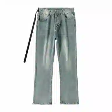 AMBER LIGHT Vintage Washed Loose Straight Jeans Black