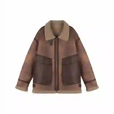 WILD LEADER Retro Brown Leather Jacket