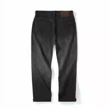 海尔斯 美式高街时尚潮牌舒适百搭重工做旧弹力宽松直筒牛仔裤 男款 黑灰色