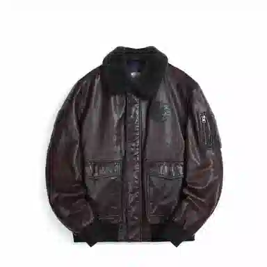 MCS Vintage Aviator Leather Jacket Brown