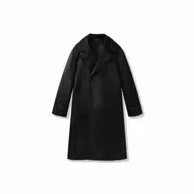 我是大卫 美式个性帅气中长款双排扣韩版宽松百搭皮衣 男女同款 黑色