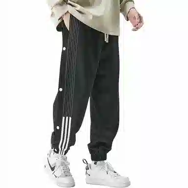 杜克恩 美式重磅排扣宽松休闲裤 男款