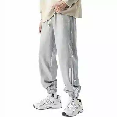 杜克恩 美式重磅排扣宽松休闲裤 男款