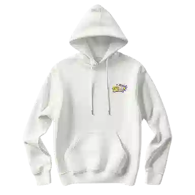 腾讯视频草场地 左手上篮官方系列 运动休闲百搭加绒卫衣 男女同款 白色