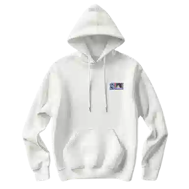 腾讯视频草场地 左手上篮官方系列 运动休闲百搭加绒卫衣 男女同款 白色