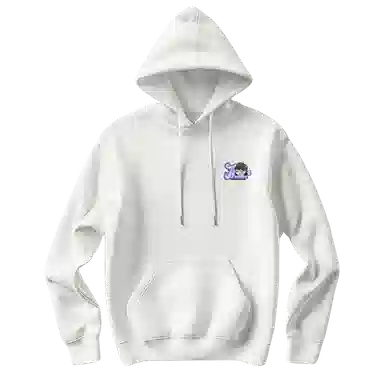 腾讯视频草场地 左手上篮官方系列 运动休闲百搭加绒卫衣 男女同款 白色