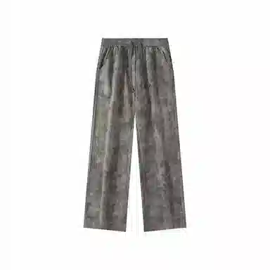 双星八特 扎染脏脏裤宽松直筒美式运动裤子高街长裤休闲裤 男女同款