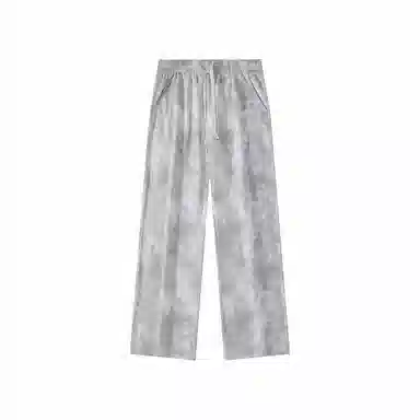 双星八特 扎染脏脏裤宽松直筒美式运动裤子高街长裤休闲裤 男女同款