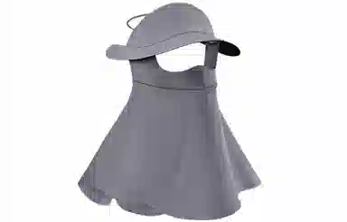 优幽兰 休闲简约纯色夏季防紫外线脸罩高颜值遮全脸帽檐一体脸基尼透气舒适护颈口罩全防护 锦纶 氨纶 防晒面罩 女款