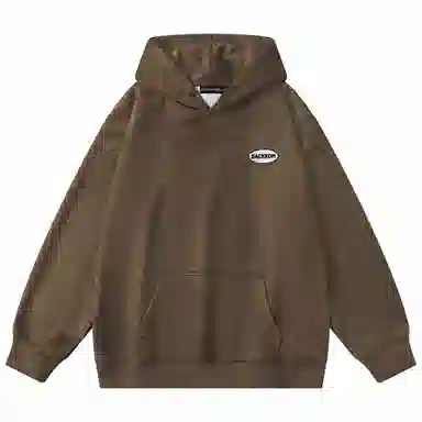 大卫贝肯 美式复古简约字母印花休闲宽松重磅百搭舒适连帽套头卫衣 男女同款