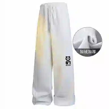 王者荣耀 鲁班七号星空梦想款 内里保暖加绒加厚直筒阔腿长裤宽松百搭亲肤舒适字母印花潮流个性学院风休闲裤 男女同款