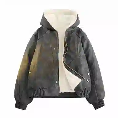 ROBINHOOD Hooded Leather Jacket