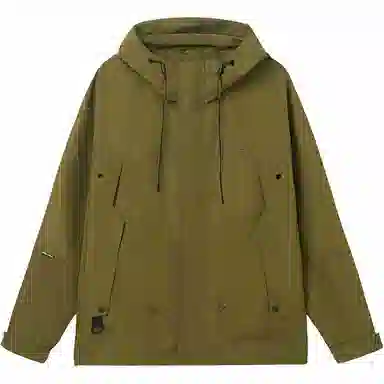 鸭鸭 纯色连帽拉链百搭短款长袖夹克外套 男款