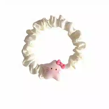 丹琴 可爱猫咪俏皮高颜值五角星星日韩甜美少女感小肠发绳女高弹力耐用橡皮筋扎头发饰 布艺 发圈 女款