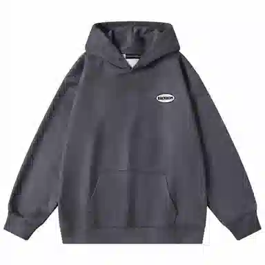 大卫贝肯 美式复古简约字母印花休闲宽松重磅百搭舒适连帽套头卫衣 男女同款