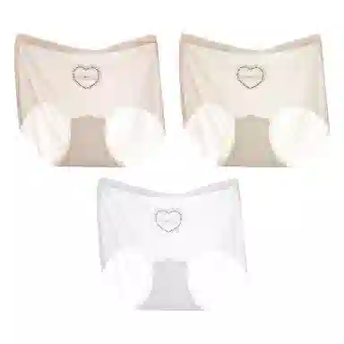 二三二三 冰感透气舒适亲肤柔软内裤无痕不卷边不卡档高弹中腰三角裤纯色简约字母加长档短裤 女款 组合装