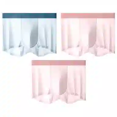 二三二三 透气轻盈裸感高弹短裤速干不夹臀中腰四角裤纯色简约时尚内裤 男款 组合装