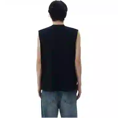 美式凉感休闲坎肩宽松纯色简约百搭日常时尚个性舒适背心 男女同款
