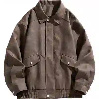 美式潮流复古翻领多风格休闲服饰皮衣 男女同款