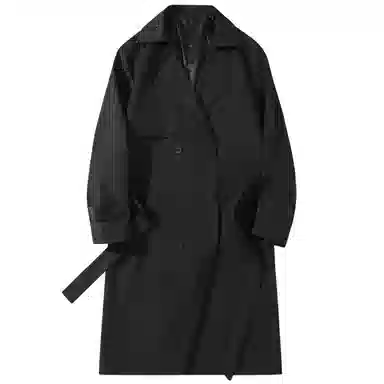 美式复古百搭防风可拆卸腰带风衣 男女同款