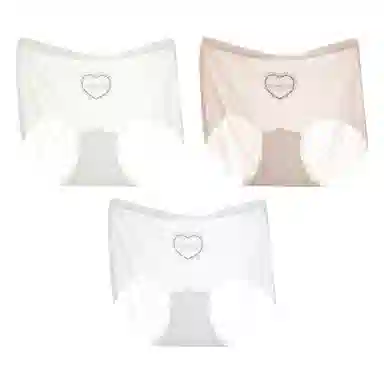 二三二三 冰感透气舒适亲肤柔软内裤无痕不卷边不卡档高弹中腰三角裤纯色简约字母加长档短裤 女款 组合装