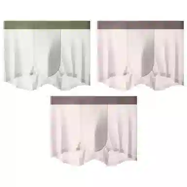 二三二三 透气轻盈裸感高弹短裤速干不夹臀中腰四角裤纯色简约时尚内裤 男款 组合装