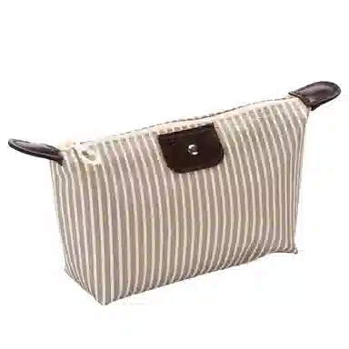 馨枕居 韩版条纹饺子折叠化妆水饺包