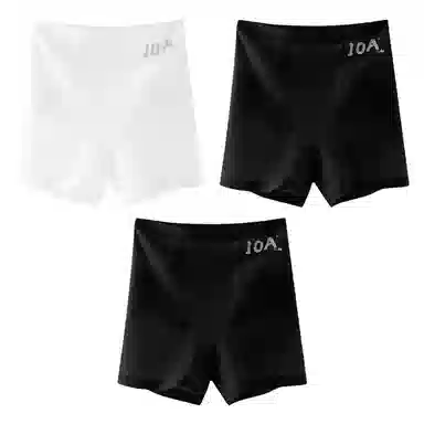 二三二三 收胯提臀微压高弹短裤亲肤抑菌无痕高腰不卷边不下滑四角裤纯色字母印花简约百搭打底裤 女款 组合装