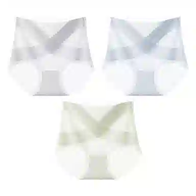 二三二三 轻盈透气高腰裸感防夹臀内裤上托翘臀无痕不卡档收腹三角裤简约纯色时尚百搭清新短裤 女款 组合装