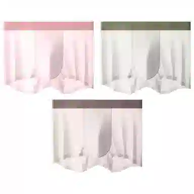 二三二三 透气轻盈裸感高弹短裤速干不夹臀中腰四角裤纯色简约时尚内裤 男款 组合装