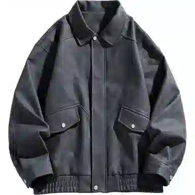 美式潮流复古翻领多风格休闲服饰皮衣 男女同款