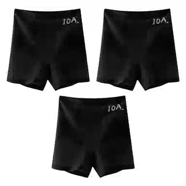 二三二三 收胯提臀微压高弹短裤亲肤抑菌无痕高腰不卷边不下滑四角裤纯色字母印花简约百搭打底裤 女款 组合装