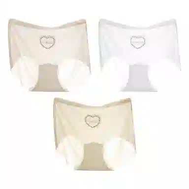 二三二三 冰感透气舒适亲肤柔软内裤无痕不卷边不卡档高弹中腰三角裤纯色简约字母加长档短裤 女款 组合装