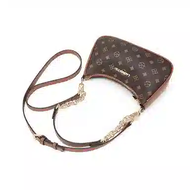 老人头 时尚复古通勤百搭精致饺子包 合成革 斜挎单肩包 常规 女款 咖色