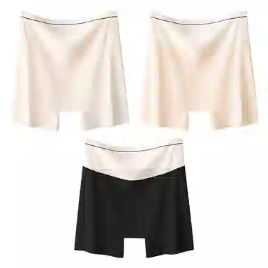 二三二三 凉感防走光免穿内裤无痕裸感高弹亲肤舒适透气不卷边四角裤撞色时尚百搭简约打底裤 女款 组合装