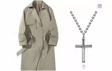 美式复古百搭防风可拆卸腰带风衣 男女同款