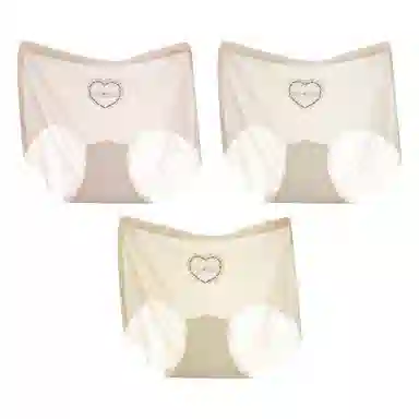 二三二三 冰感透气舒适亲肤柔软内裤无痕不卷边不卡档高弹中腰三角裤纯色简约字母加长档短裤 女款 组合装